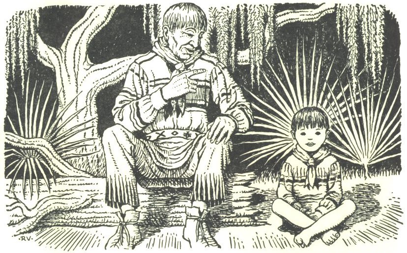 Image of Micco's father dispensing wisdom.
